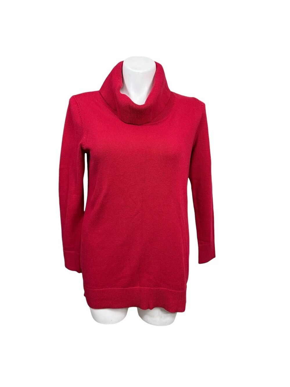 Chico's Red‎ Cowl Neck Sweater Long Sleeve Pullover Women's Large